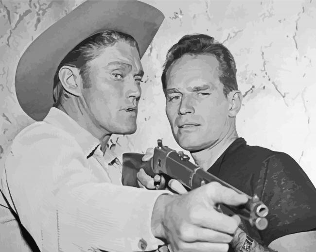 Black And White Actor Chuck Connors paint by number