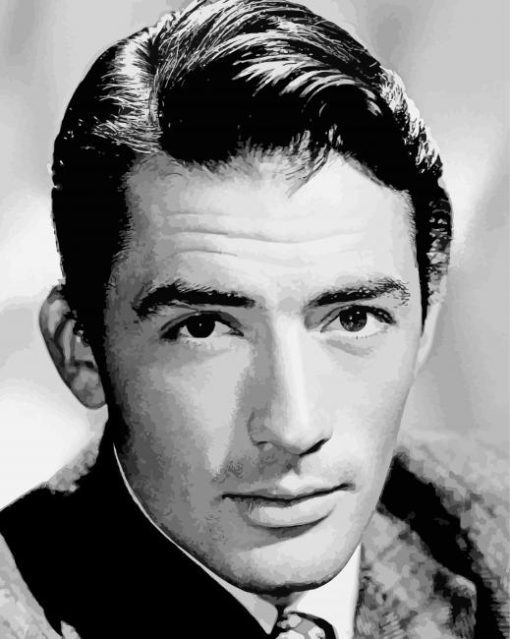 Black And White Gregory Peck Art paint by number