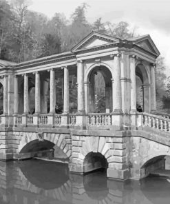 Black And White Palladian Bridge Paint by number