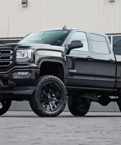 Black Gmc Truck paint by number