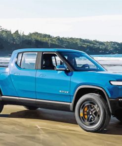 Blue Rivian paint by number