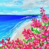 Bougainvillea And Beach Scene paint by number