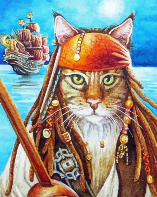 Captain Pirate Cat Paint by number