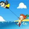 Cartoon Water Ski paint by number