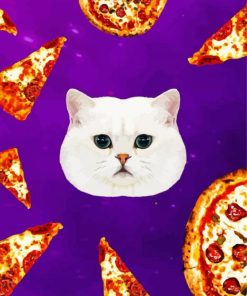 Cat And Pizza paint by number