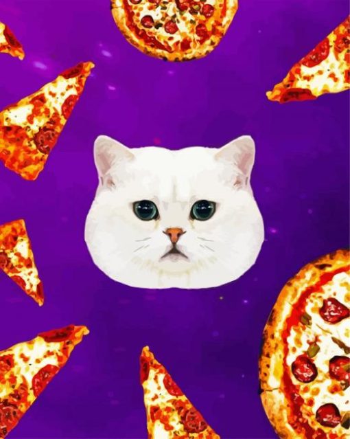 Cat And Pizza paint by number