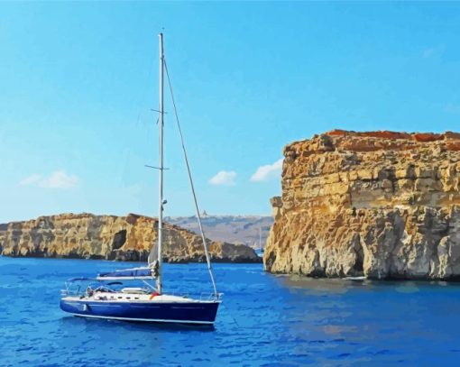 Comino Sailing Boat paint by number