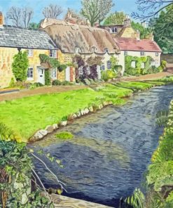 Cool Godshill Village Art paint by number