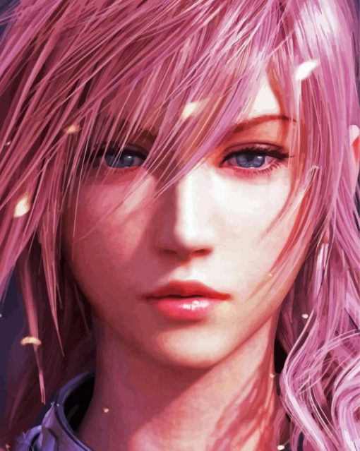 Cute Lightning Final Fantasy XIII paint by number