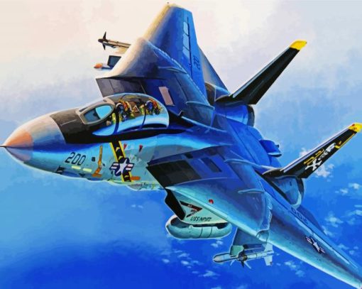 F14 Plane Art paint by number
