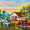 Farmyard And House Art paint by number