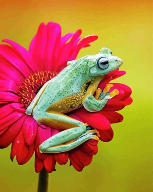 Frog On Flower Paint by number