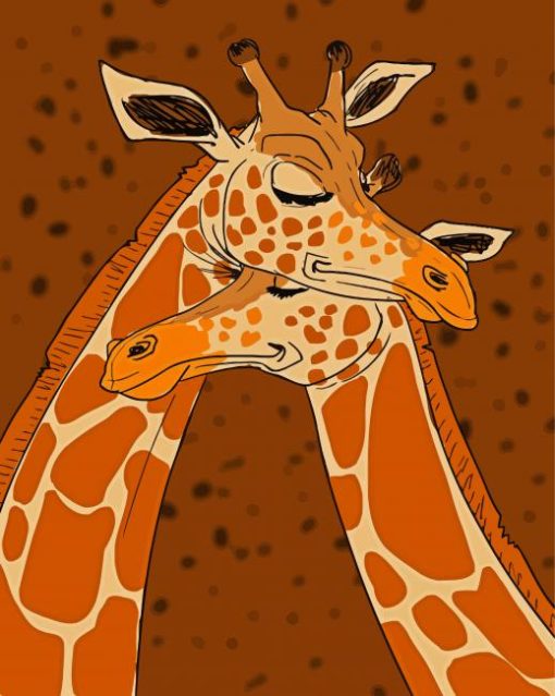 Giraffe Hug paint by number