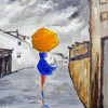 Girl With A Yellow Umbrella paint by number