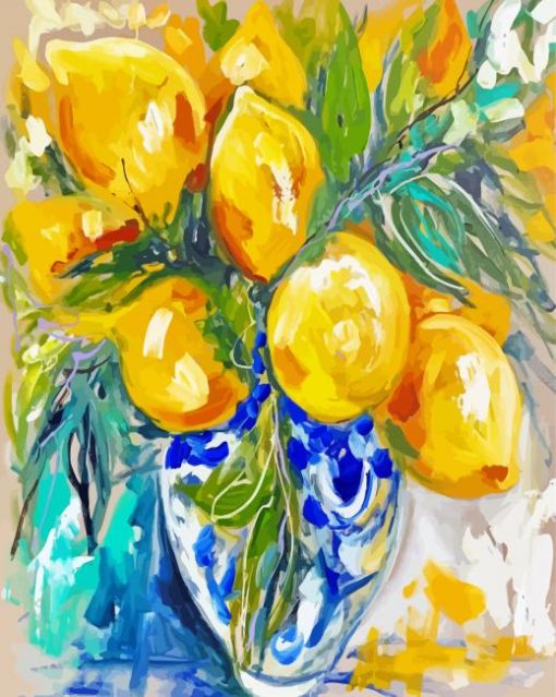 Lemons In Vase Art paint by number