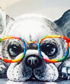 Monochrome Dogs With Glasses paint by number