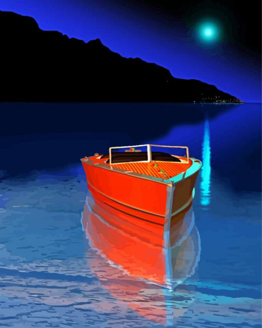 Peaceful Night Sail Paint by number