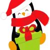 Penguin Christmas paint by number