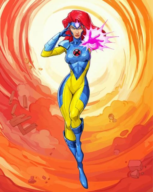 The Superhero Jean Grey paint by number