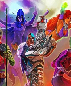 Titans Superheroes paint by number