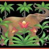 Tropical Elephant Art Illustration Paint by number