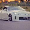 White Nissan 350Z Car paint by number