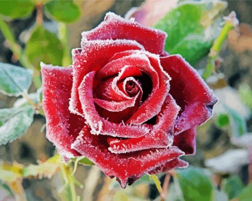 Winter Rose paint by number