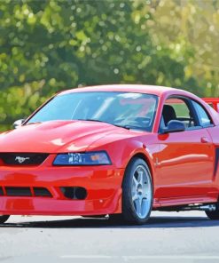 2000 Red Mustang paint by number