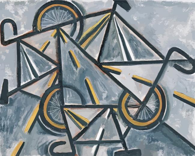 Abstract Bikes paint by number