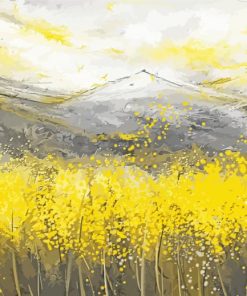 Abstract Yellow And Gray Landscape paint by number