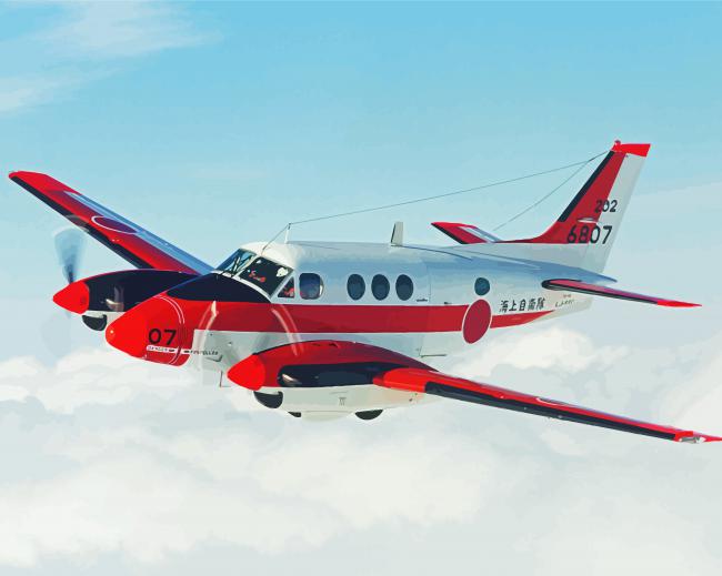 Aesthetic Beechcraft Plane Paint by number