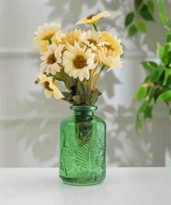 Aesthetic Green Vase With Flowers paint by number