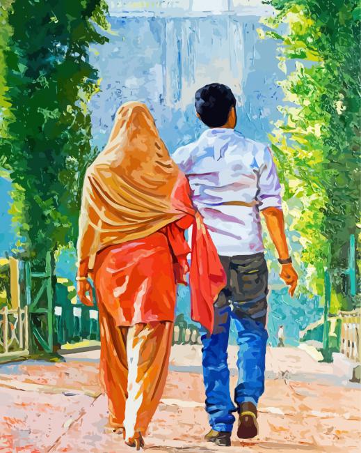 Aesthetic Impressionism Couple Art paint by number