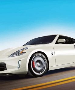 Aesthetic White Nissan 370 Z Car paint by number