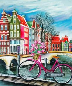 Amsterdam Bicycle Art paint by number