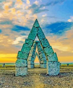 Arctic Henge Sunset paint by number