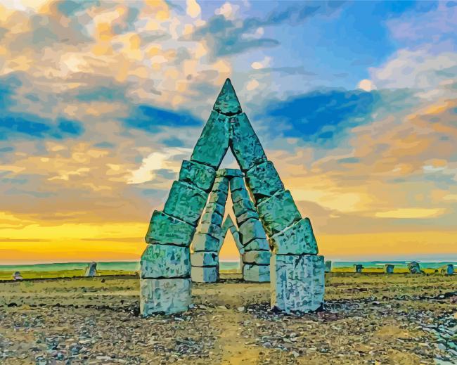 Arctic Henge Sunset paint by number