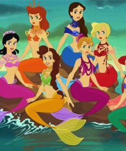 Ariel With Her Sisters Disney paint by number