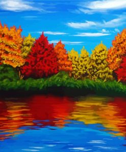 Autumn Lake Art paint by number