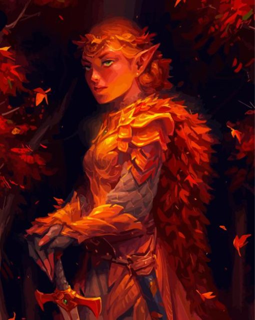Autumn Queen Elf Art paint by number