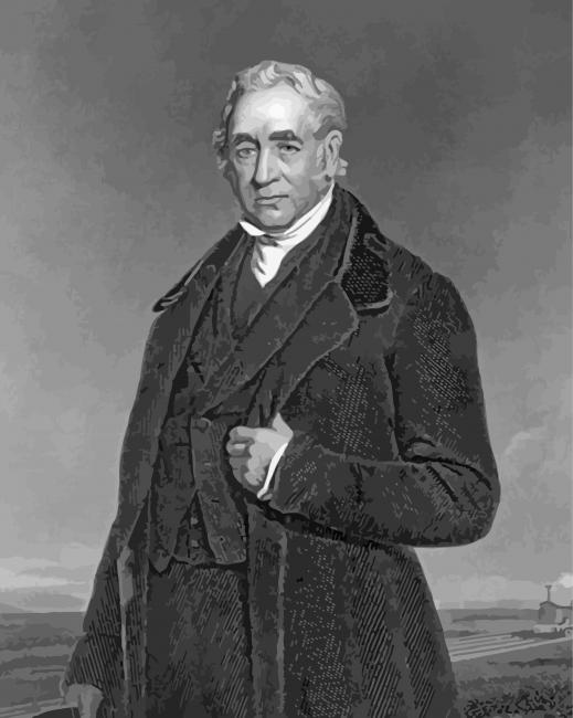 Black And White George Stephenson paint by number