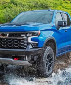 Blue Chevrolet Silverado paint by number