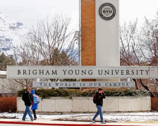 Brigham Young University Utah paint by number