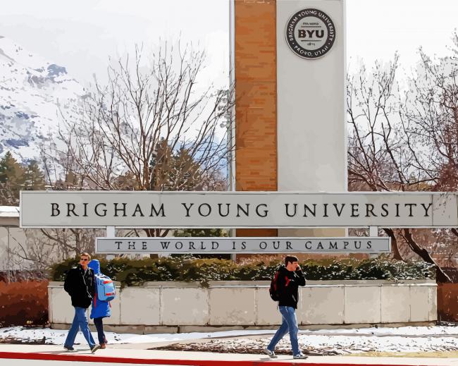 Brigham Young University Utah paint by number