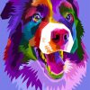 Colorful Border Collie Paint by number