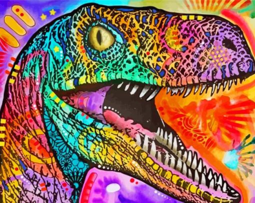 Colourful Dinosaur Animal paint by number