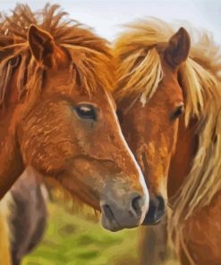Couple Horses Animals Paint by number
