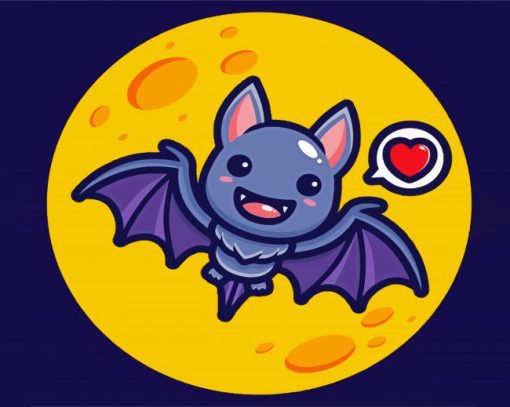Cute Bat paint by number