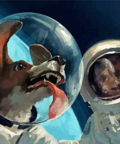 Dog In Space paint by number
