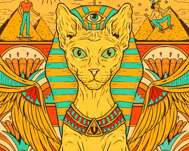 Egyptian Cat paint by number